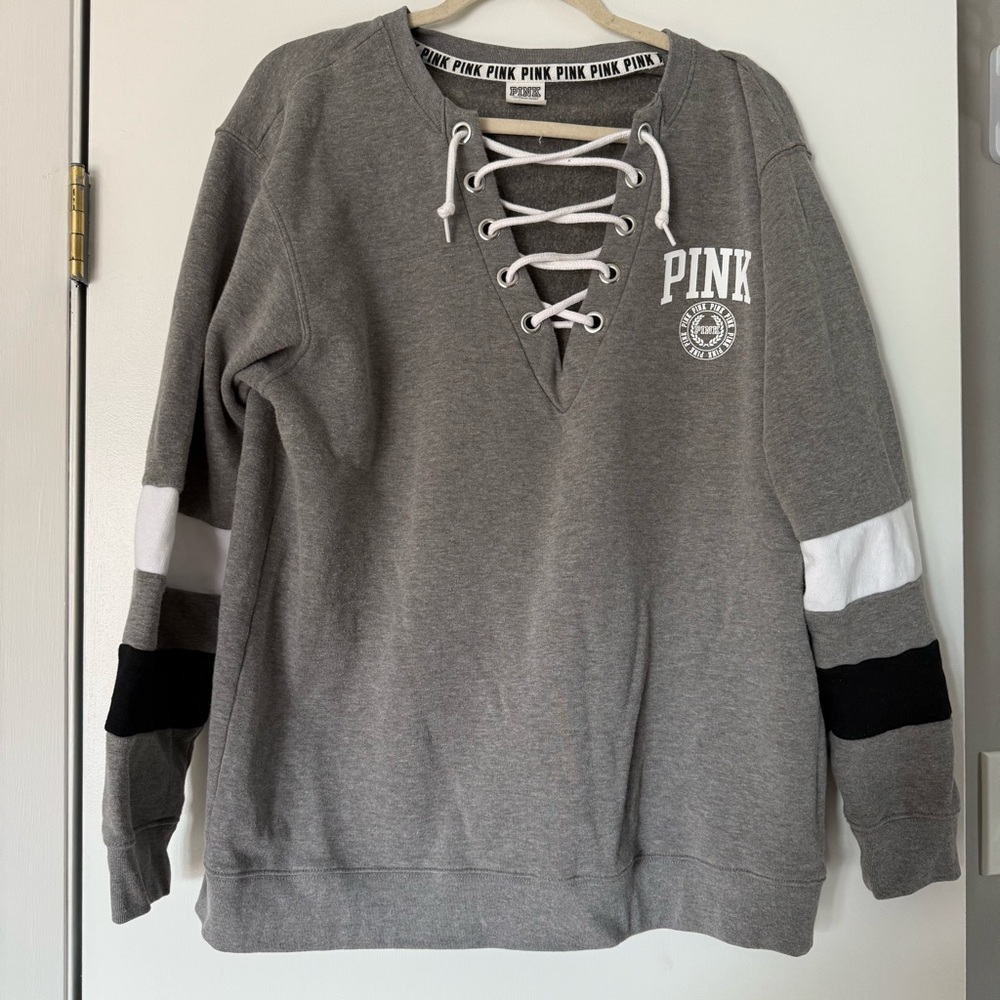 Victoria’s Secret Pink Lace up Sweatshirt